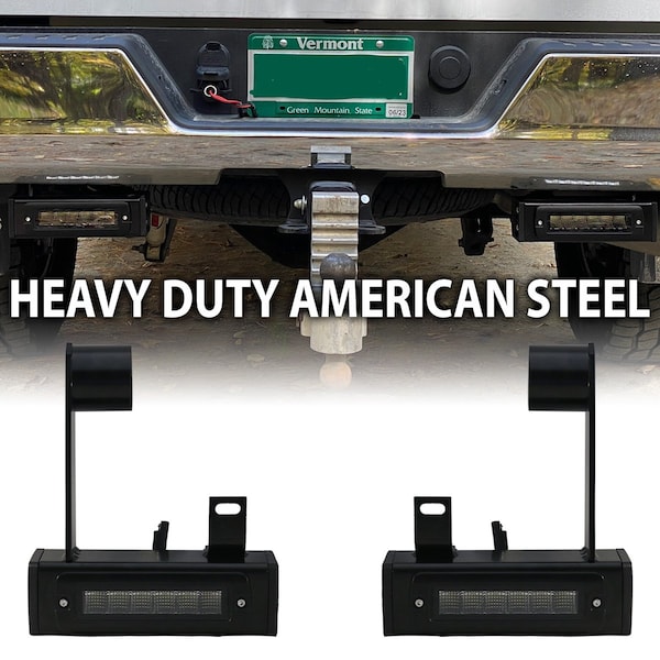 19-23 Dodge Ram 2500 3500 Blacked Out Bolt On Hitch Bar Reverse Light Kit, 2PK